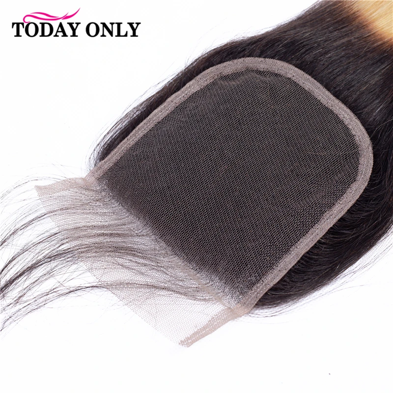 Сегодня только человеческие волосы пучки с закрытием бразильские плетение Омбре