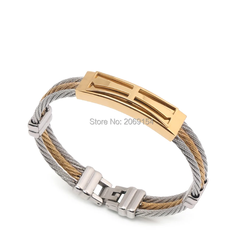 Золотое ювелирное изделие очаровательный браслет магнитный стальной крест