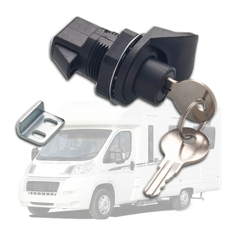 

Durable Latch Button Lock Hardware for Boat RV Trailer Cupboard Drawer Latch Lock with 2 Keys Boating Equipment