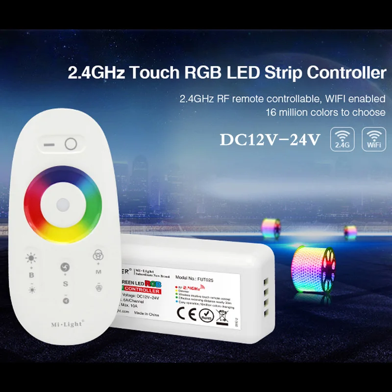 Беспроводная светодиодная RGB панель FUT025 2 4G с сенсорным экраном|led rgb controller|rgb