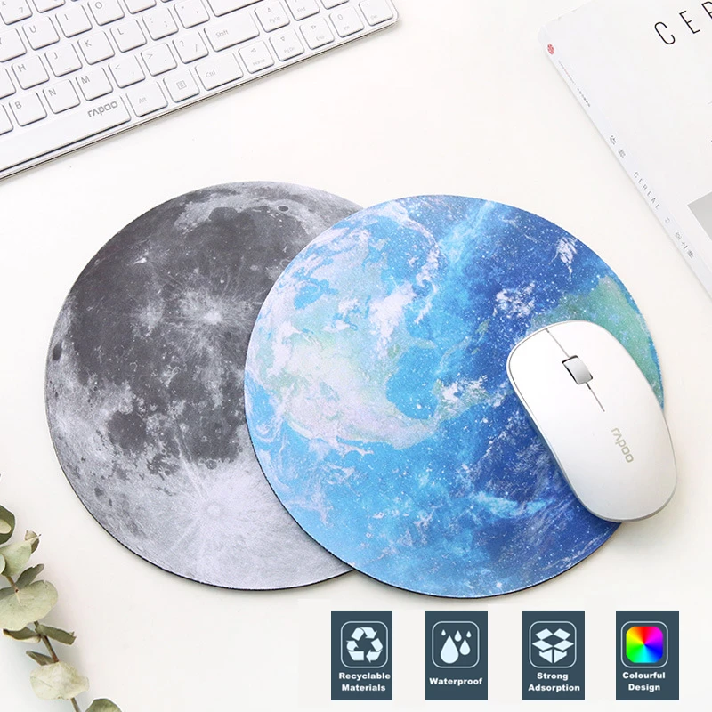 

Kawaii Round Celestial Mouse Pad Soft Mat for Game Computer Cap Desk Mat Pads Non-Slip Rubbe PC Waterproof Office MousePad 20cm