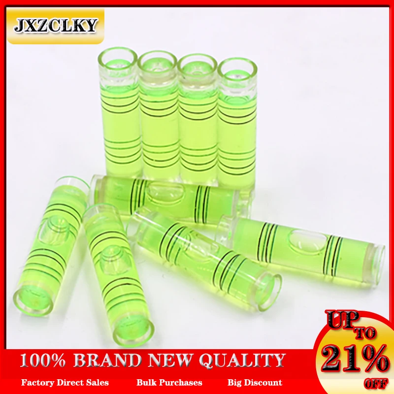 

4pcs Mini Bubble Level Cylindrical Spirit Level Vial Horizontal Bubble Green Round Bullseye High Precision Measuring Tool Kit