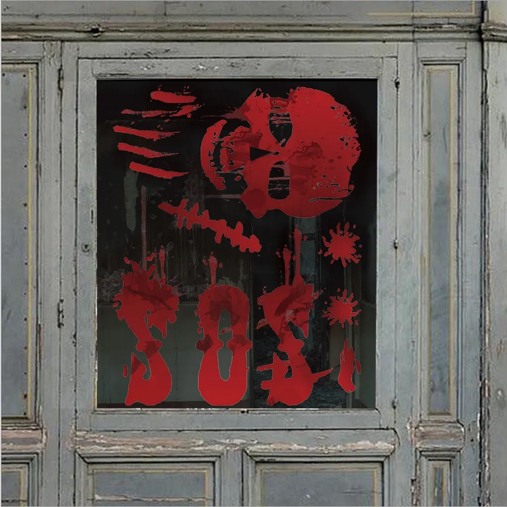 Наклейка в виде страшного призрака наклейка на окно Хэллоуина магазина