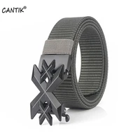 cantik unique xxx letters automatic buckle metal quality grey nylon belts men fashion canvas belt accessories 35mm width cbca248