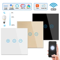 smart life tuya wifi ble touch glass panel switch led conroller dimmer timer google home alaxa voice remote control wall switch