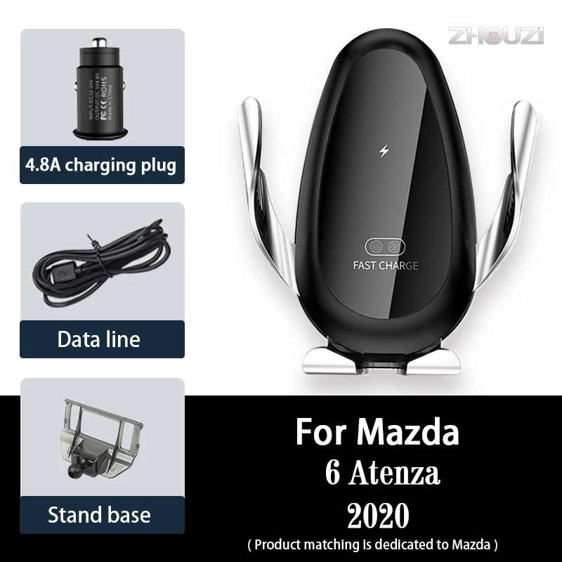 

Car Wireless Charger Car Mobile Phone Holder Air Vent Mounts Gps Stand Bracket For Mazda 6 Atenza 2020 2021 Auto Accessories