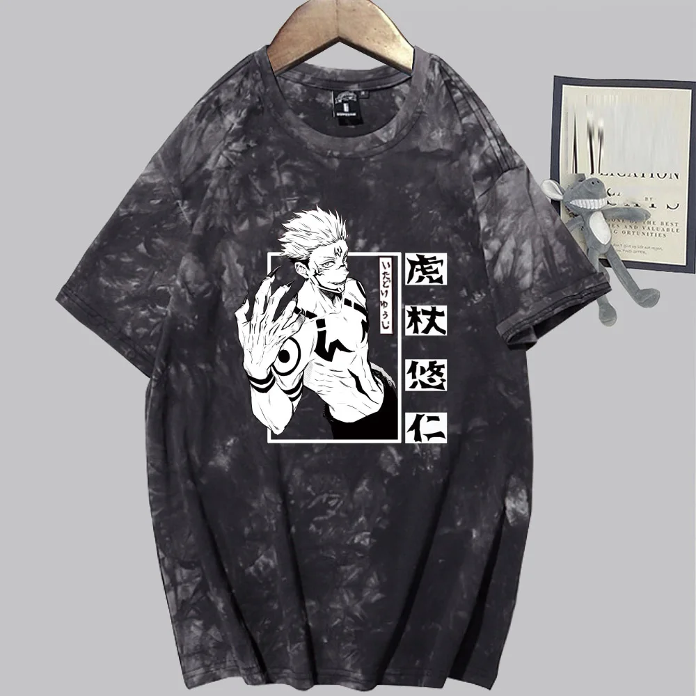 

Jujutsu Kaisen Itadori Anime T-shirt Fashion Short Sleeve O-neck Casual Tie Dye Uniex Cloths