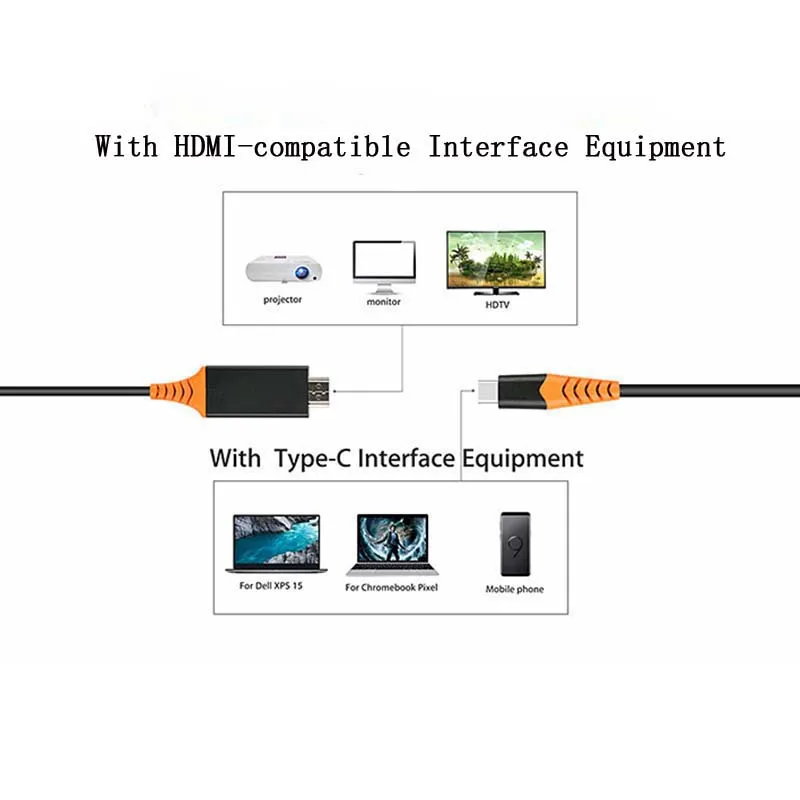 2 м 4K 30 Гц/60 Гц USB3.1 Type C в HDMI совместимый кабель видеоконвертер HDTV HD Удлинительный