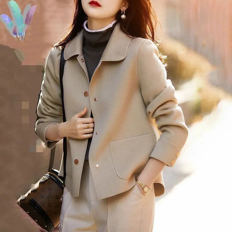

Women Blazer Coat Vintage Notched Collar Pocket 2021 Fashion Female Casual Chic Jackets Tops