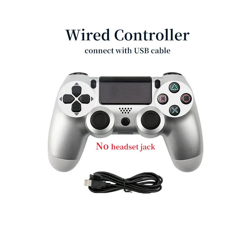 SILVER TYPE 1 USB проводной контроллер для PS4 Геймпад для Play Station 4 контроллер для Dualshock 4 геймпад для PS4 консоли с двойной вибрацией - Цвет: SILVER TYPE 1