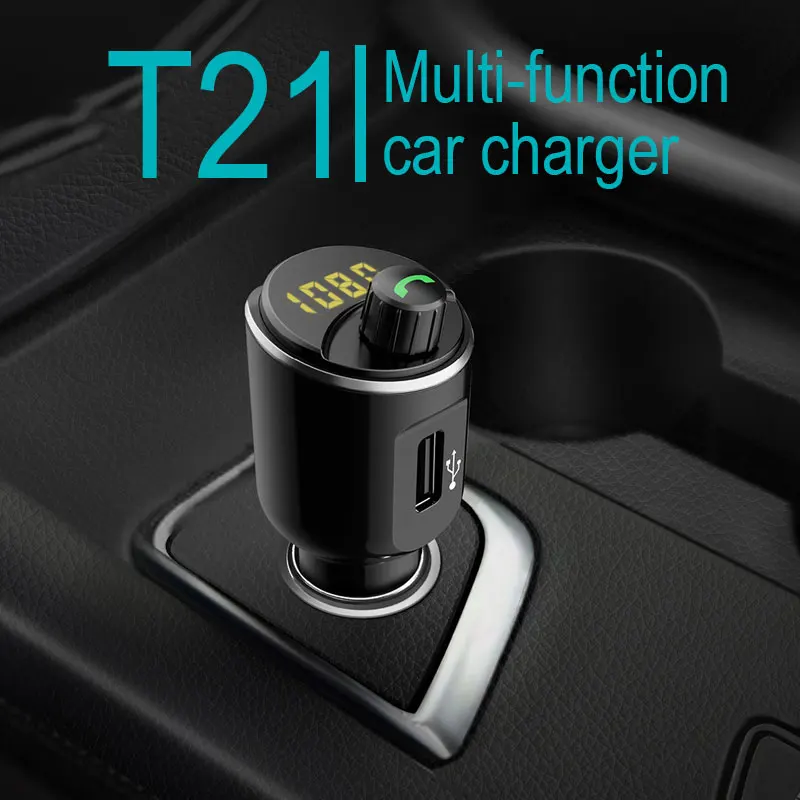 Двойной USB Bluetooth 5 0 fm передатчик зарядное устройство светодиодный цифровой