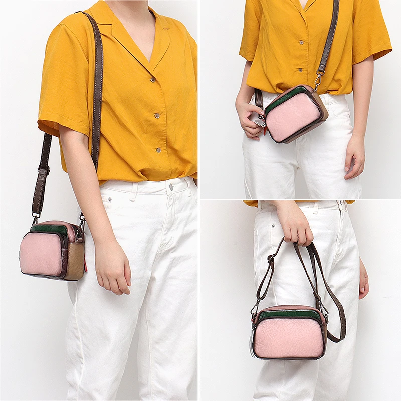 SC женские ретро сумки-почтальонки из натуральной кожи Роскошные случайные цвета