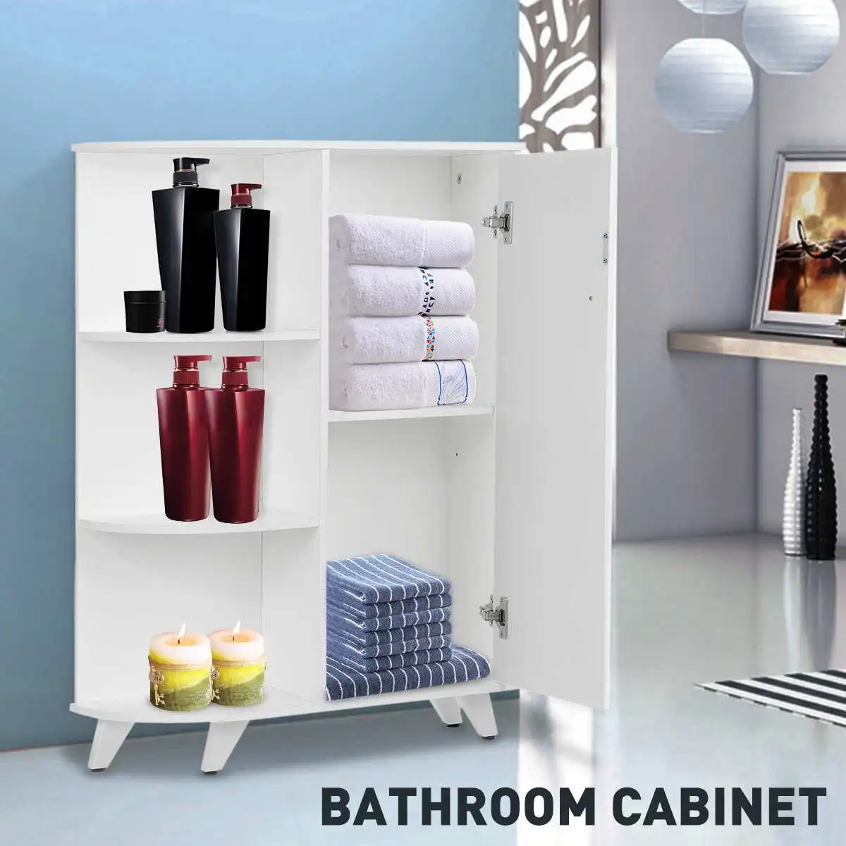 

Big Sales Insma Wooden Bathroom Floor Cabinet Free Standing 3 Layers White Toilet Vanity Bathroom Cabinet Side Storage Organizer