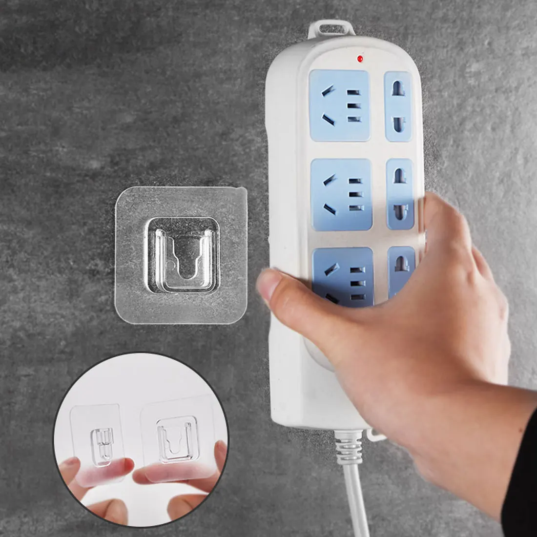 

Household Double-sided Self Adhesive Wall Hooks Seamless Hooks Reusable Anti-slip Wall Mounted Hook Organizer