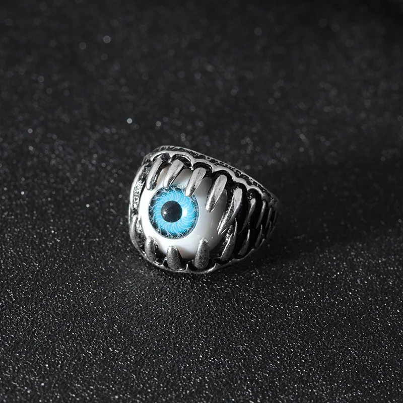 

Halloween Ornament Devil's Eye Ring Men's Hand Puzzle Eye Character Ring