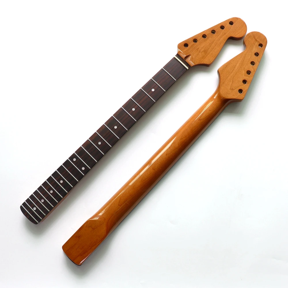 

Canadian Roasted Maple Strat Electric Guitar Neck 22 Fret Bright Rosewood Fingerboard SQ Guitar Assembly