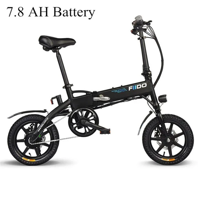 black 7.8ah Fiido D1 Folding Electric Bike Two Wheels Electric Bicycle 14 Inch 36V 250W Mini Adults Electric Scooter With Seat - Цвет: black 7.8ah