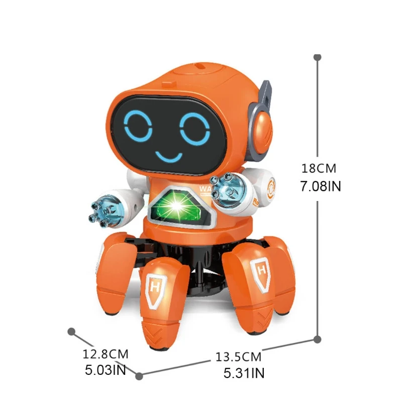 

White/Pink/ Orange/ Blue Dancing Walking Robot Electric Dancing Robots for Kids Toddlers Boys & Girls Music Robot