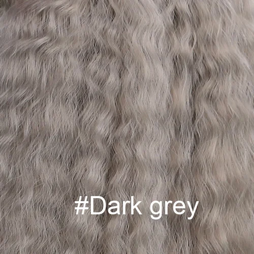 Dark grey Кудрявые прямые волосы плетение 70 г/шт. синтетические волосы для наращивания Золотой коричневый цвет двойные пряди для наращивания для женщин - Цвет: Dark grey