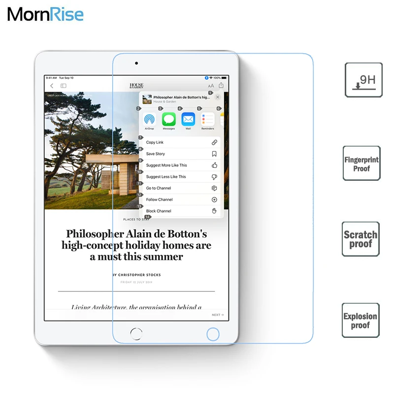 С уровнем твердости 9H Защитная пленка для экрана из закаленного стекла Apple iPad 2019 10