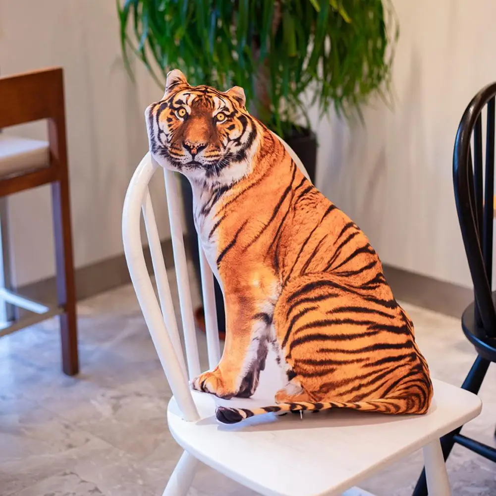 

Funny Plush Cushion 3D Animal Design Tiger Plush Throw Cushion for Office