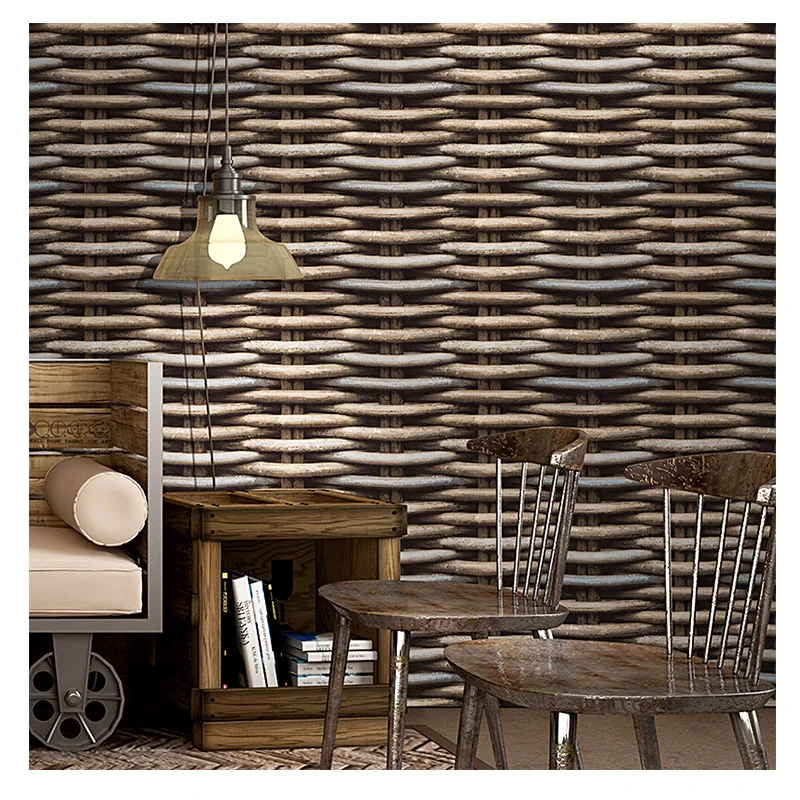 

Simulation straw bamboo wallpaper Chinese classical Chinese style tea house hotel straw mat bamboo mat natural wallpaper
