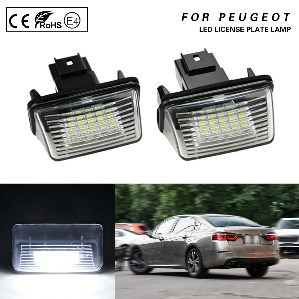 2 шт. светодиодный номерной знак светильник лампа для Peugeot 206 2D 4D 3D/5D 207 306 307 308 406 407