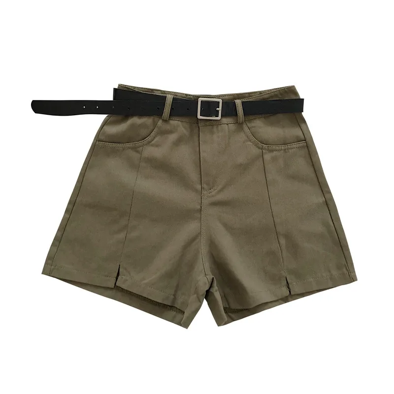 

ZHISILAO New Wide Leg A-line Mini Shorts Women Solid High Waist Shorts Summer 2021 Streetwear Sexy Cargo Shorts Femme Chic