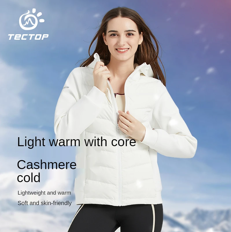 

TECTOP Autumn and Winter Outdoor Sports Light and Windproof Warm Mountaineering Down Jacket Ladies Waterproof Casual Jacket Tide