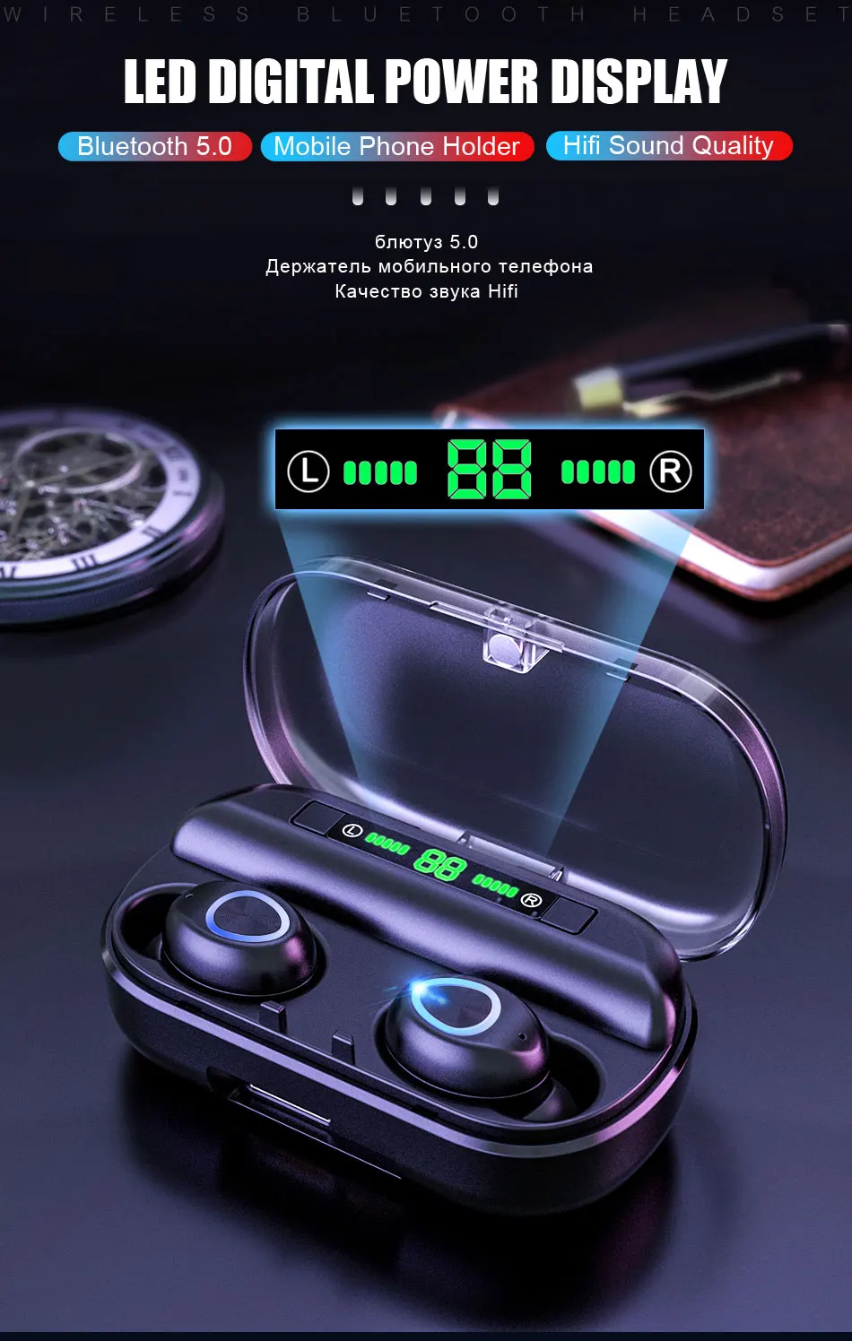 TWS беспроводные наушники Bluetooth стерео беспроводные наушники водонепроницаемые спортивные наушники гарнитура с микрофоном зарядный чехол для Xiaomi
