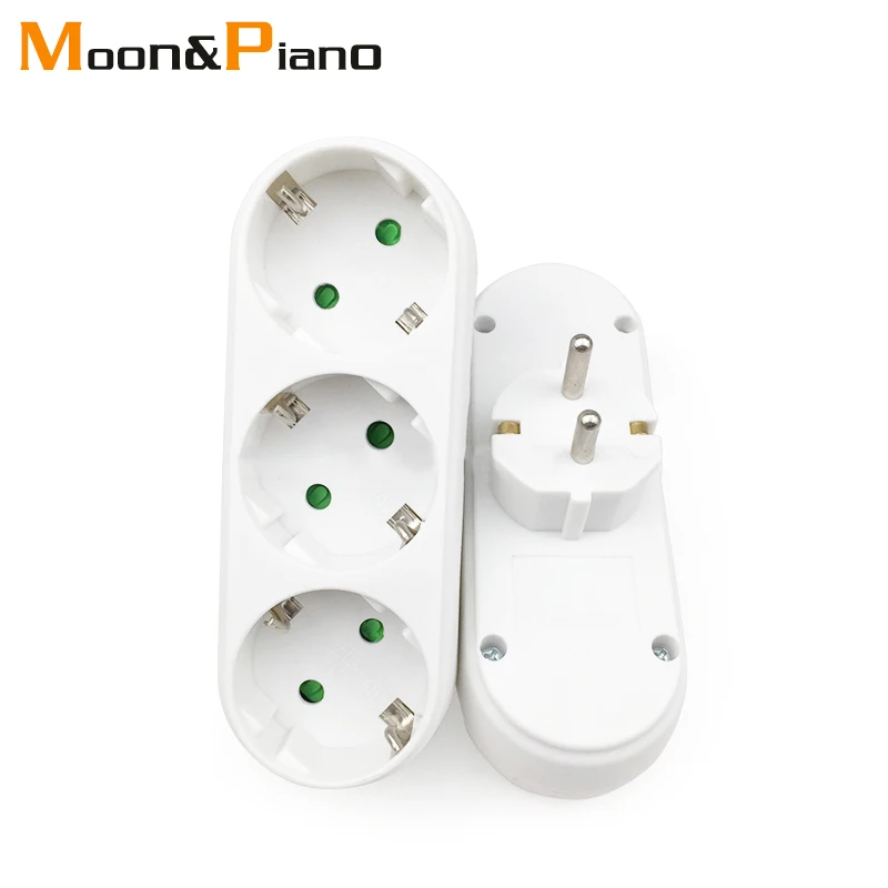 Переходник один в три с евровилкой на Европу 4 8 мм дорожные адаптеры питания