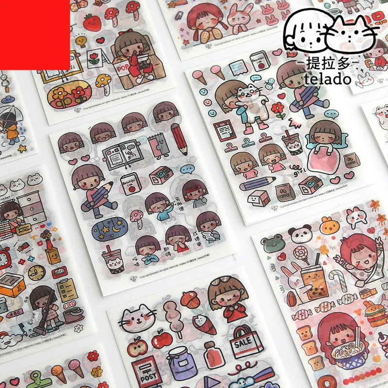 

Стикеры серии «поделиться» ins, милые фигурки девушек, материал для книги