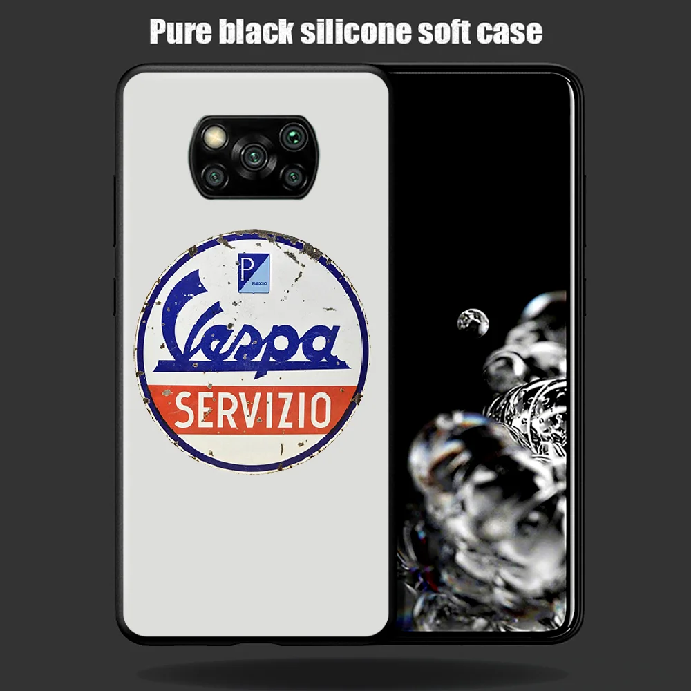 

Vespa Scooter Phone Case Cover Hull For Xiaomi Mi A2 A3 8 9 SE 9T 10 10T Lite Pro Ultra Poco X3 black Funda 3D Cell Fashion