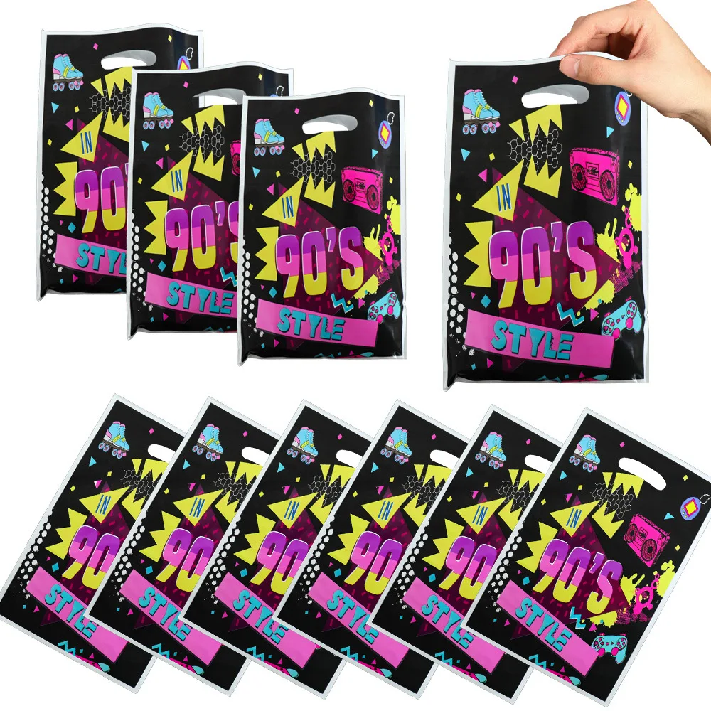 Hip Hop 90's Candy Gift Bags Rock Music Theme Party Supplies For 90's Birthday Party Supplies Disco Prom Decor Fancy Ball Favors