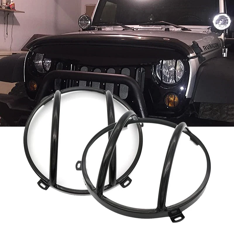 

Auto Styling Accessories for Jeep Wrangler JK Unlimited 07-17 Car Front Headlight Cover Guard Protective Headlamp Hood Off-road