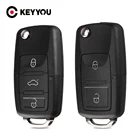 Складной автомобильный ключ KEYYOU, чехол с 2 кнопками для Volkswagen Vw Jetta Golf Passat Beetle Skoda Seat Polo B5