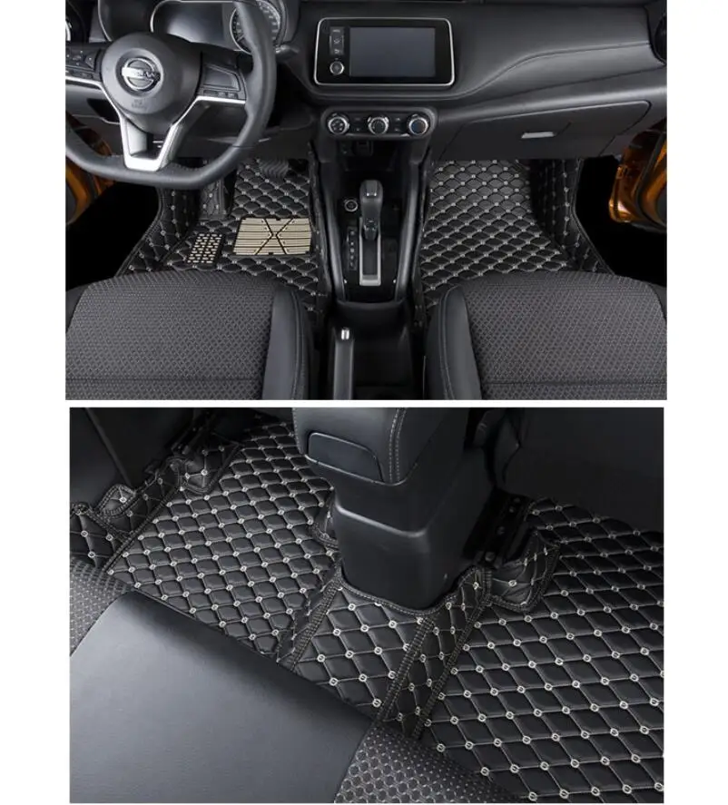 

for fiber leather car interior floor mat for nissan kicks 2016 2017 2018 2019 2020 accessories styling covers