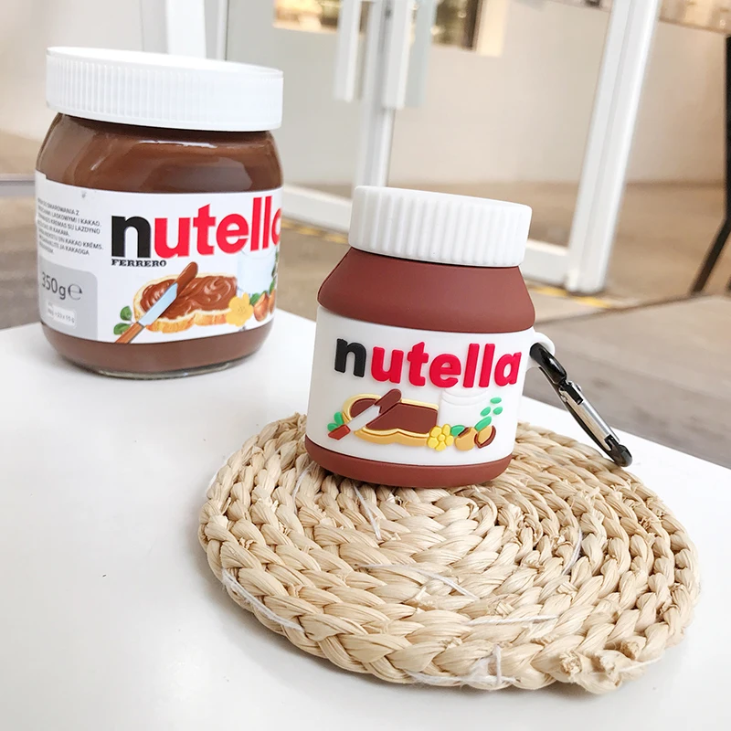 

Nutella Hazelnut sauce Canned case for AirPods 1 2 pro 3 charging box Soft silicone shockproof earphone protective cover coque