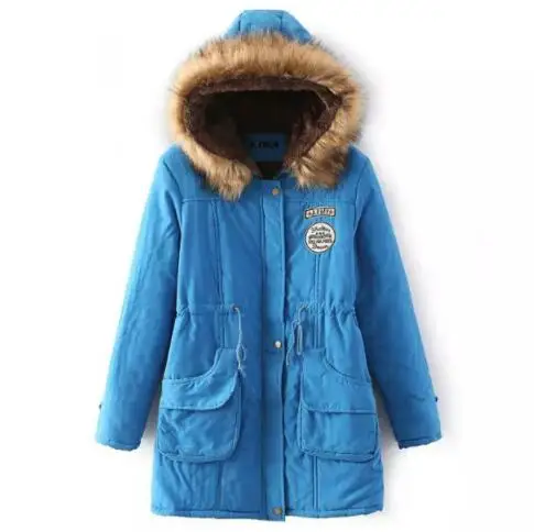 Парка женская зимняя куртка длинные хлопковые повседневные меховые куртки с