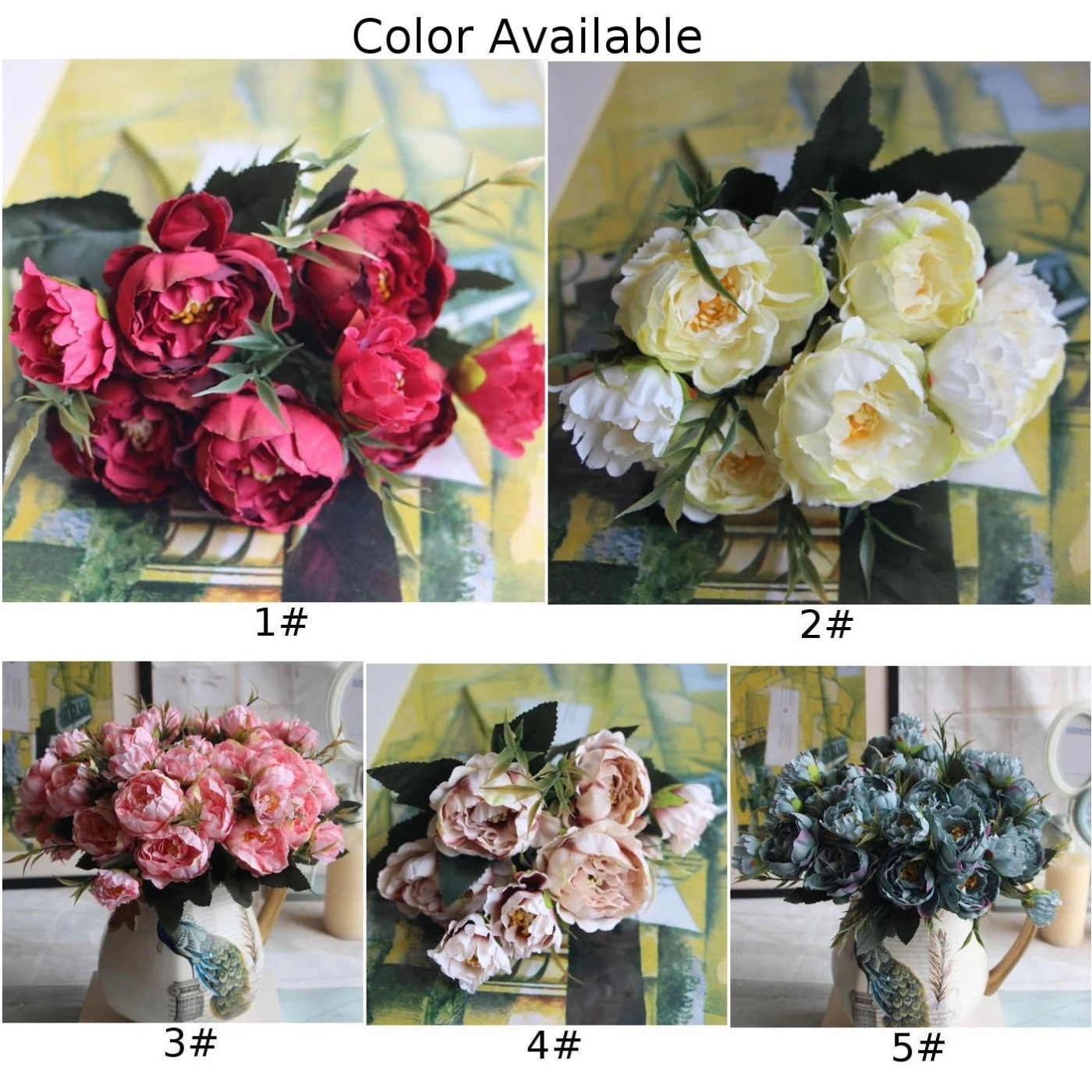 

Fake Peony Decoration Artificial Flower Bouquet Table Centerpieces Ornaments New