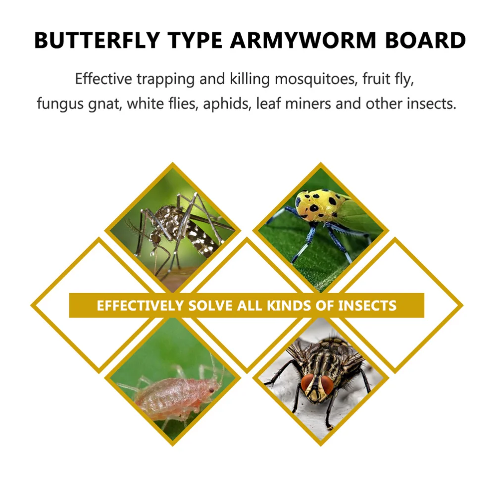 

50Pcs Garden Insect Sticky Board Sticky Fly Trap Dual-Sided Sticky Traps