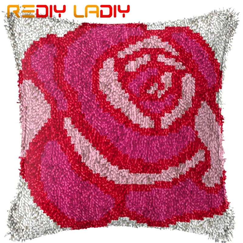 Крюк с защелкой подушки большая красная роза напечатаным холстом Чехлы