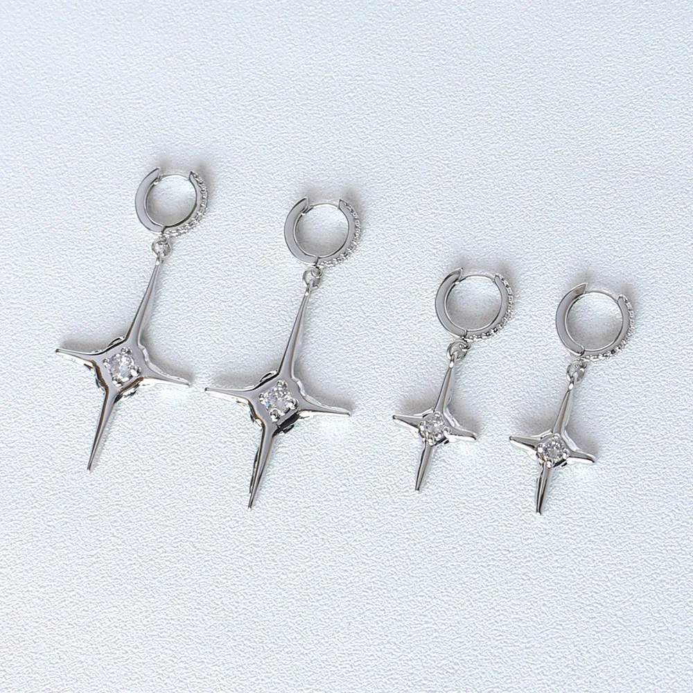 

Cross earrings with drill studded design sense simple earring ear accessories women