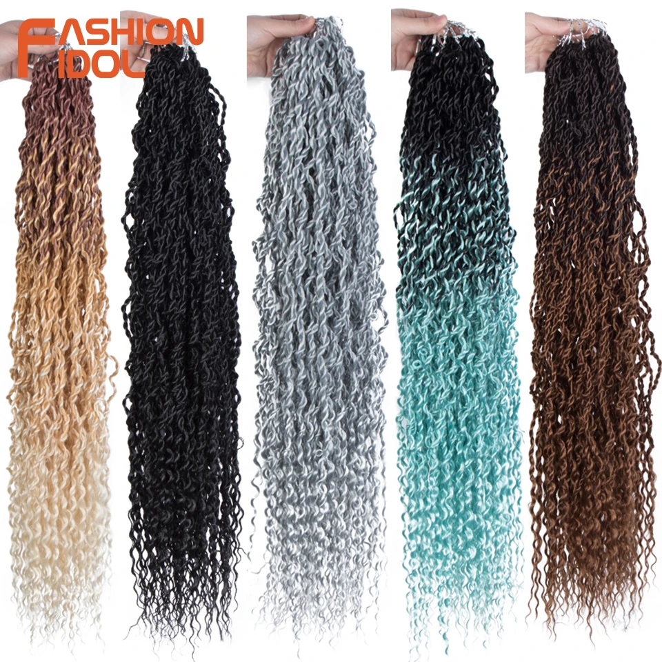 

Synthetic Crochet Braids Hair Loose Passion Twist Braiding Hair Extensions Ombre Blonde Faux Locs Kinky Curly Hair Fashion Idol
