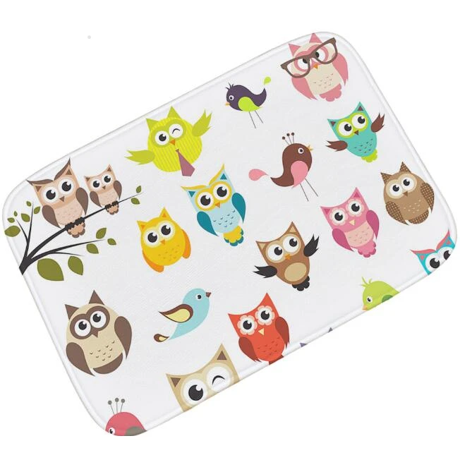 Милые Мультяшные совы для девочек резиновый напольный коврик детской комнаты