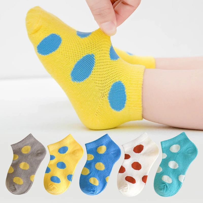 Летние носки 5 парт/лот для детей детские в Корейском стиле хлопковые с милым