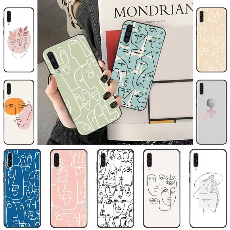 

Abstract artistic face design Soft Phone Case Cover For Samsung A20 A30 30s A40 A7 2018 J2 J7 prime J4 Plus S5 Note 9 10 Plus
