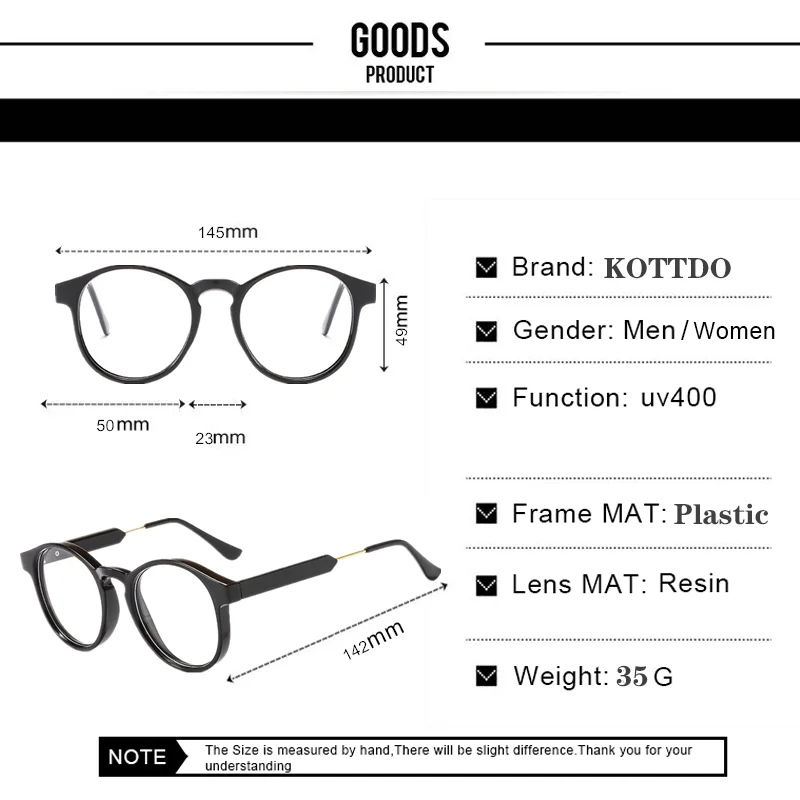 

Classic Round EyeGlasses Men Vintage Transparent Eye Glasses Frames for Women Myopia Frame