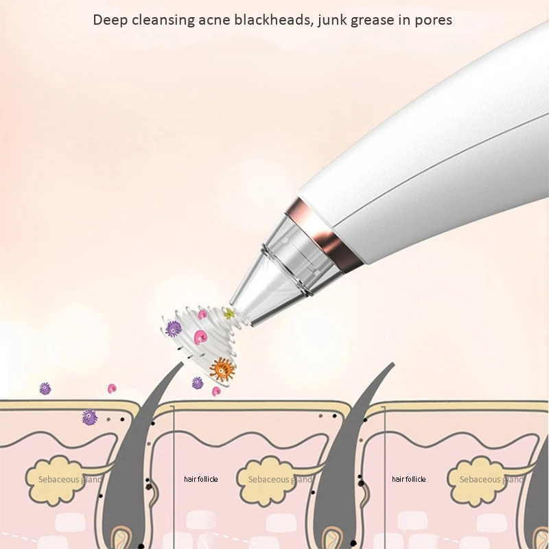 

Beauty Blackhead Remover Face Deep Pore Vacuum Acne Cleanser for Remove Pimple Skin Tag Nose Cleansing Instrument