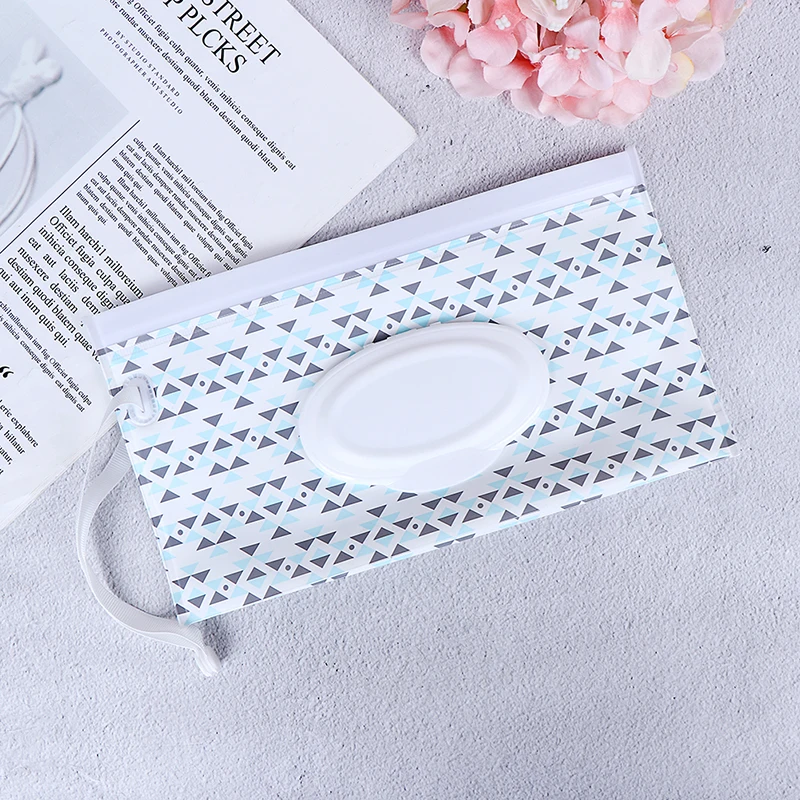 

Fashion Wipes Carrying Case Clutch and Clean Wet Wipes Bag for Stroller Cosmetic Pouch with Easy-Carry Snap-Strap